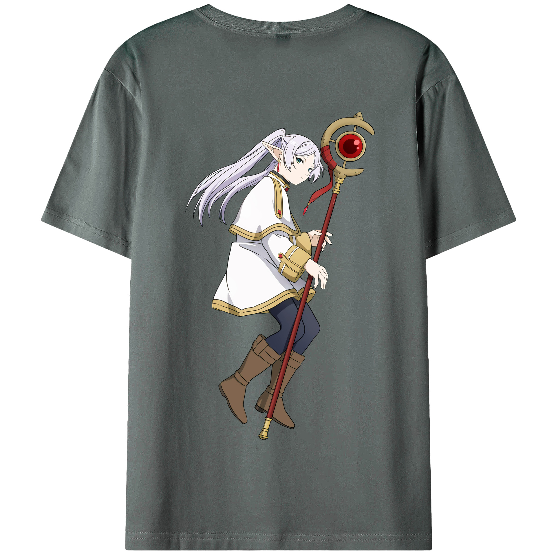 （画像用） 葬送のフリーレン Frieren 綿100％半袖Tシャツ（背面プリント）